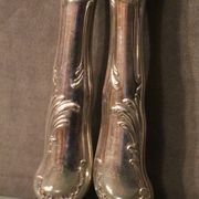 Cutting service knife handles silver Minerve style Rocaille Louis XV