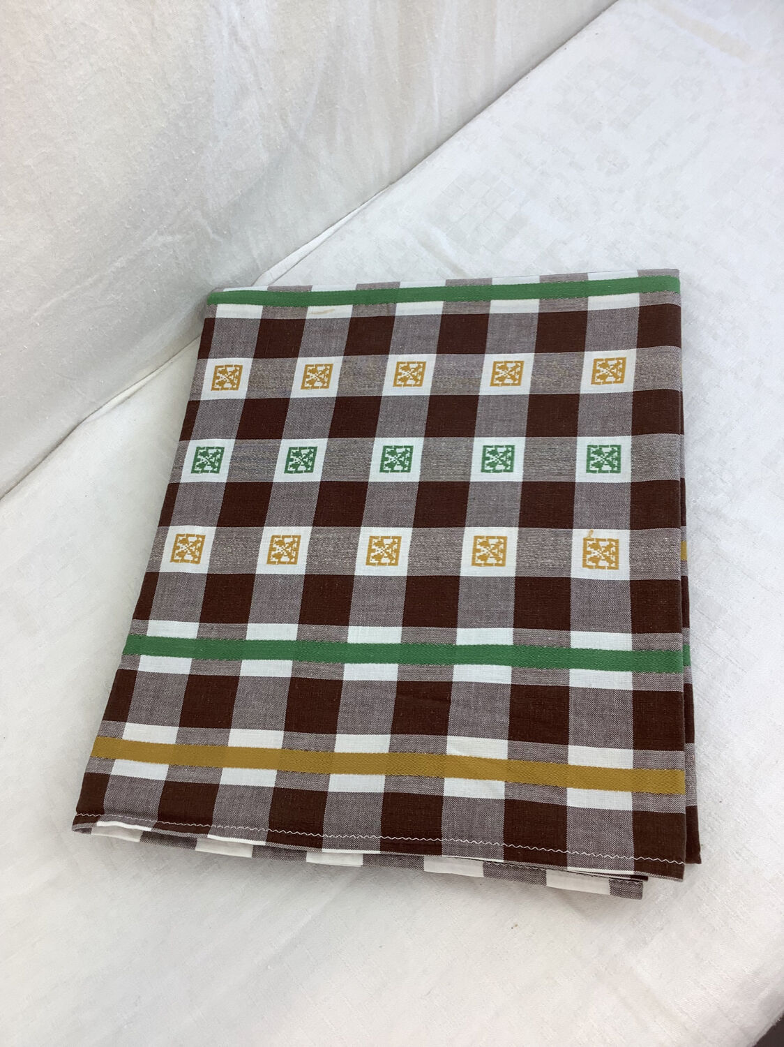 Vintage checkered tablecloth