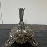 Silver metal candle holder