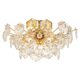 Ceiling light, brass and crystal glass by Kinkeldey, Germany, 1970s.