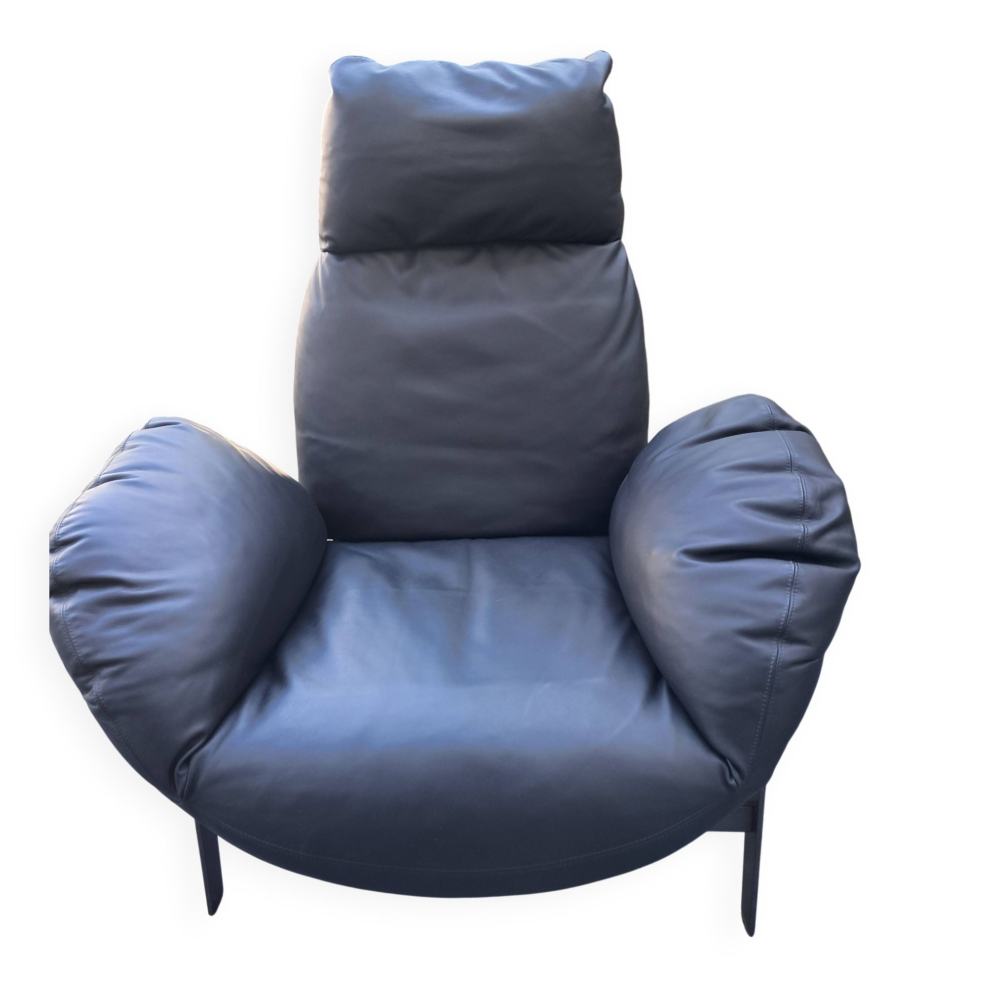 Armchair Arketipo Model Jupiter polyurethane shell grey beige black leather