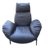 Armchair Arketipo Model Jupiter polyurethane shell grey beige black leather