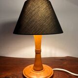 Small wooden table lamp from the 60s