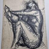 Nude study signed by Maurice de Bus, 1960s, 50 x 60 cm