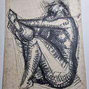 Etude de nu signée de Maurice de Bus, années 60, 50 x 60 cm