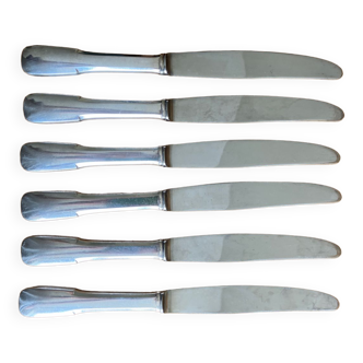 6 silver metal knives