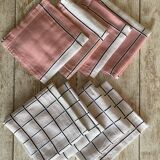 6 vintage napkins 70's - 55x55 cm - cotton