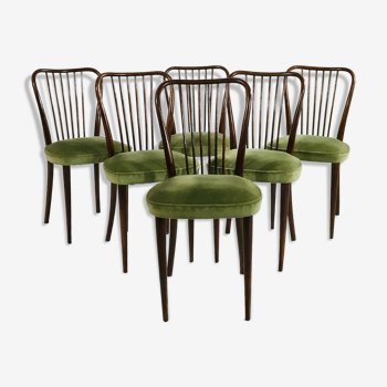 Series of 6 chairs type "Baumann" France 1950's