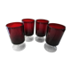 Set of 4 red-coloured wine glasses