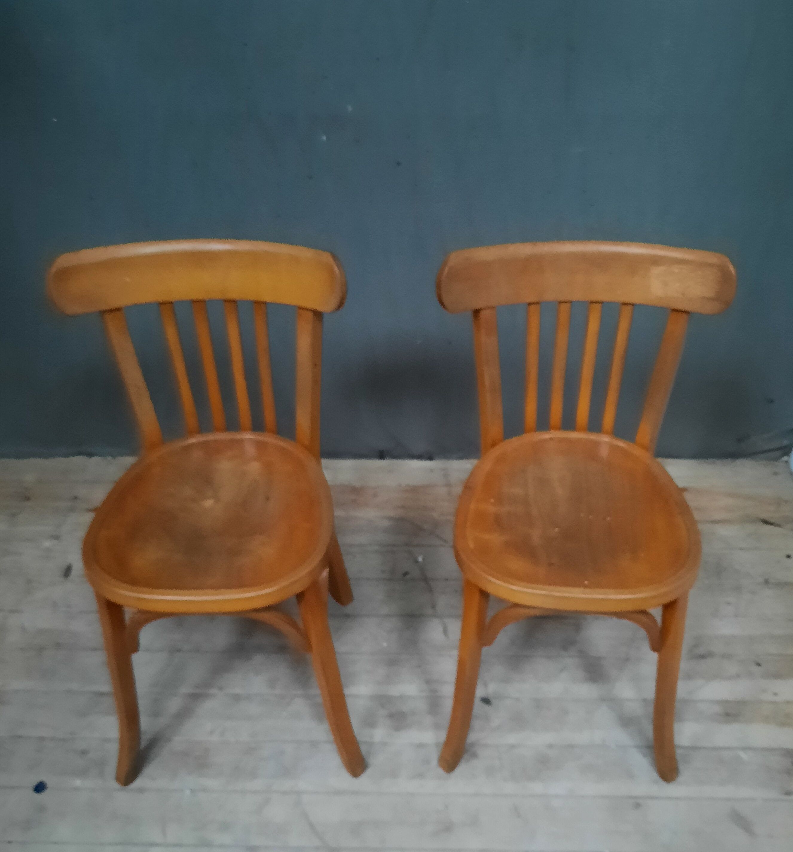 Paire de chaise en bois courbé "Baumann"