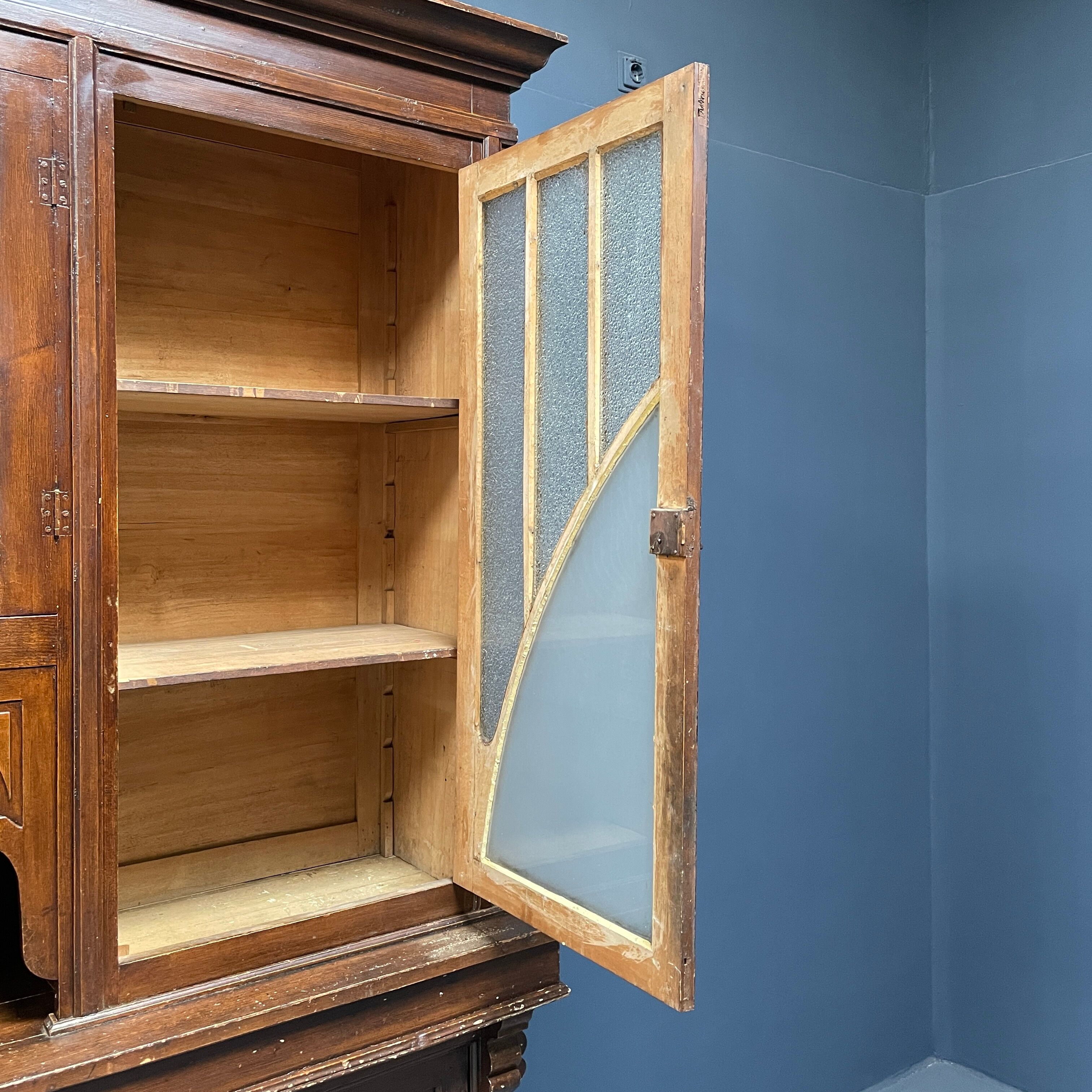 Large art deco cafe cabinet from Belgium, 1920s.