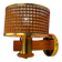 Vintage rattan & wood wall sconce, Italy, 1970s