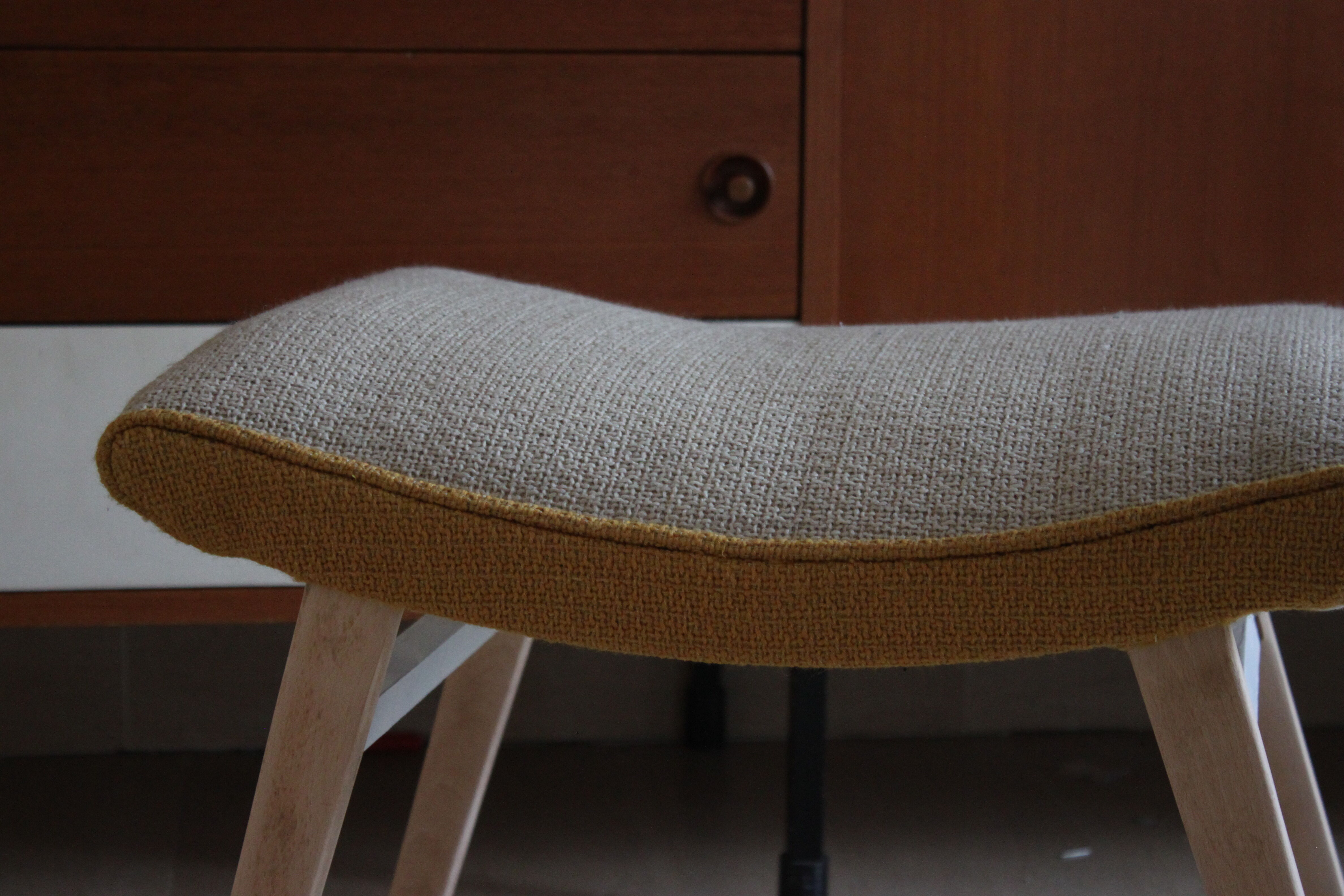 Former Ottoman, 1950s wool foot rest