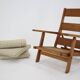 Hans J. Wegner Oak Reclining Lounge Chair Model AP71, Denmark 1968