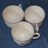 3 vintage cups of Salins earthenware