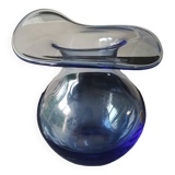 Bohemia Selection ball vase in handmade crystalline. Cobalt blue.