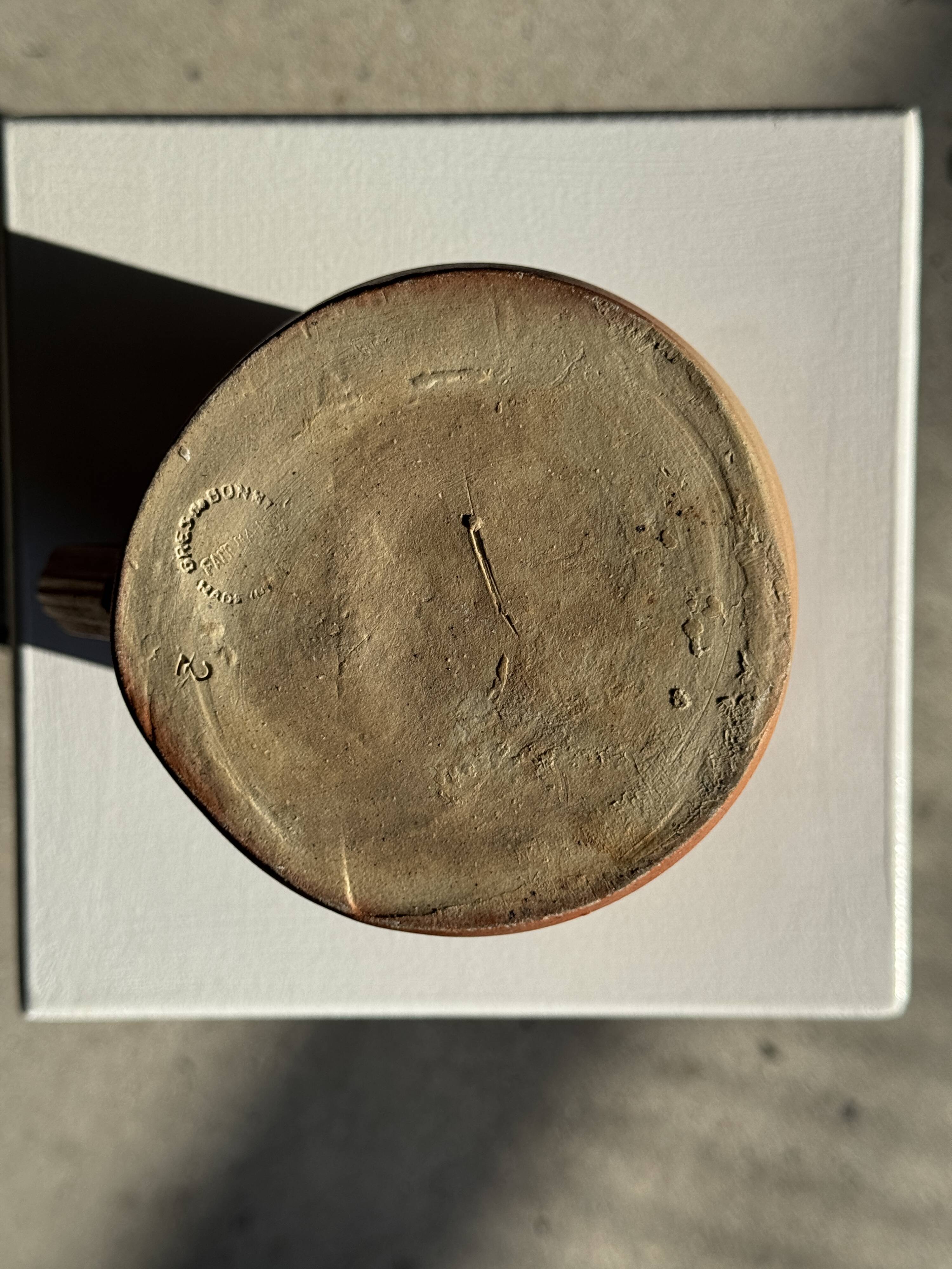 Large orange stoneware jug Grès Bonneval Made in France underneath H18