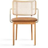 Red Edition cane chair in tobacco leather