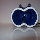 Vintage hand lamp in ceramic and opaline