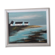 Painting signed oil painting of a seaside landscape