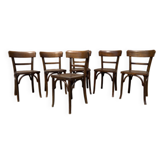 6 chaises bistrot bois courbé vintage
