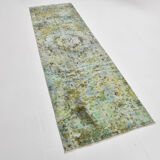 3x10 green tones turkish runner rug, 91x299cm