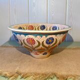 Hand painted enameled ceramic salad bowl