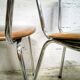 Pair of vintage chrome and leatherette chairs