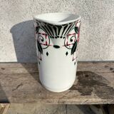 Coloured vintage Art Deco pitcher in St Amand earthenware.