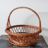 Basket, rattan/wicker basket, vintage french