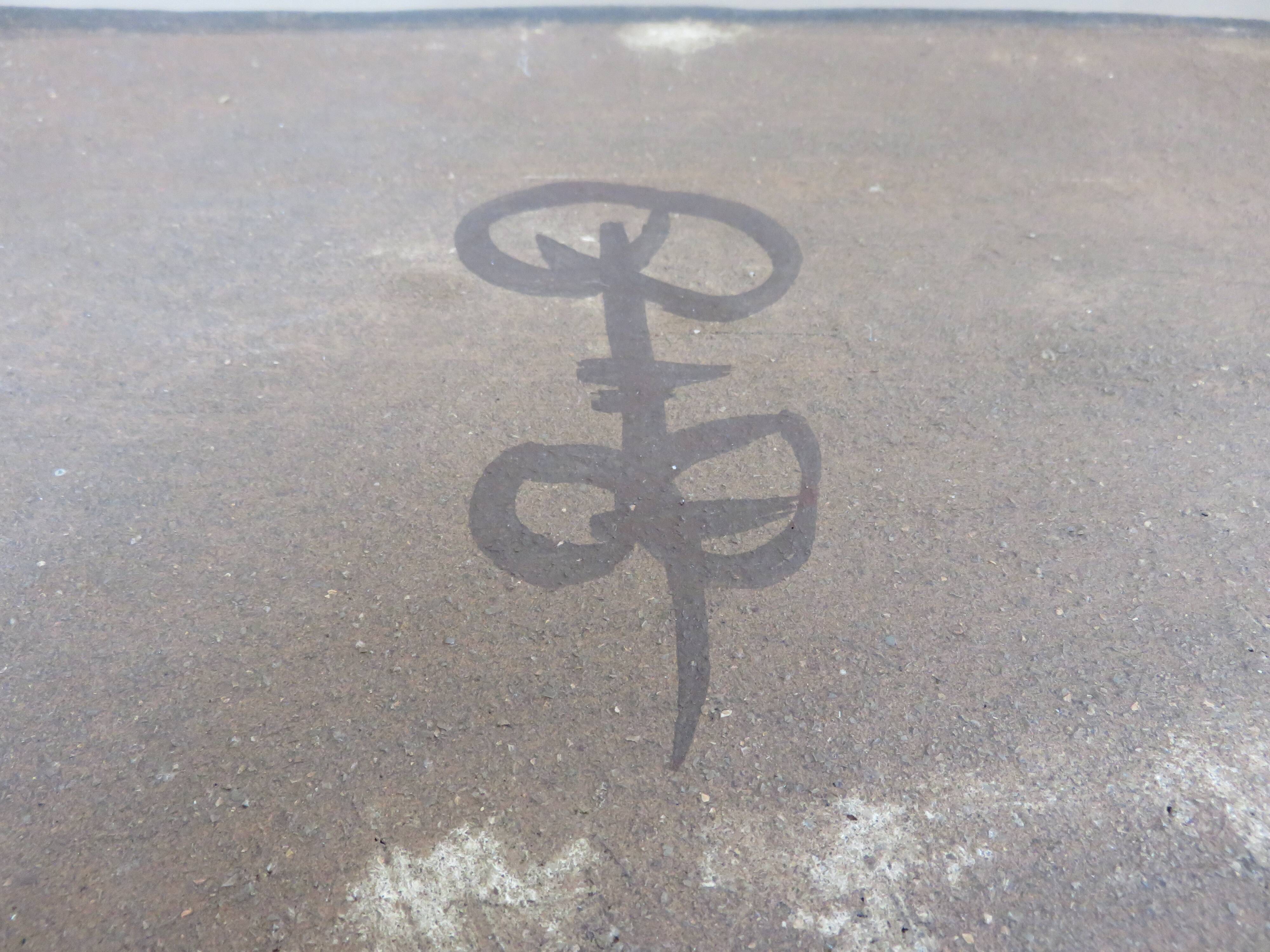 Ceramic dish by Gustave Reynaud 41cm Vallauris 1960 signed