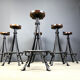 Vintage brutalist wrought iron bar stools, 1960s - set of 6
