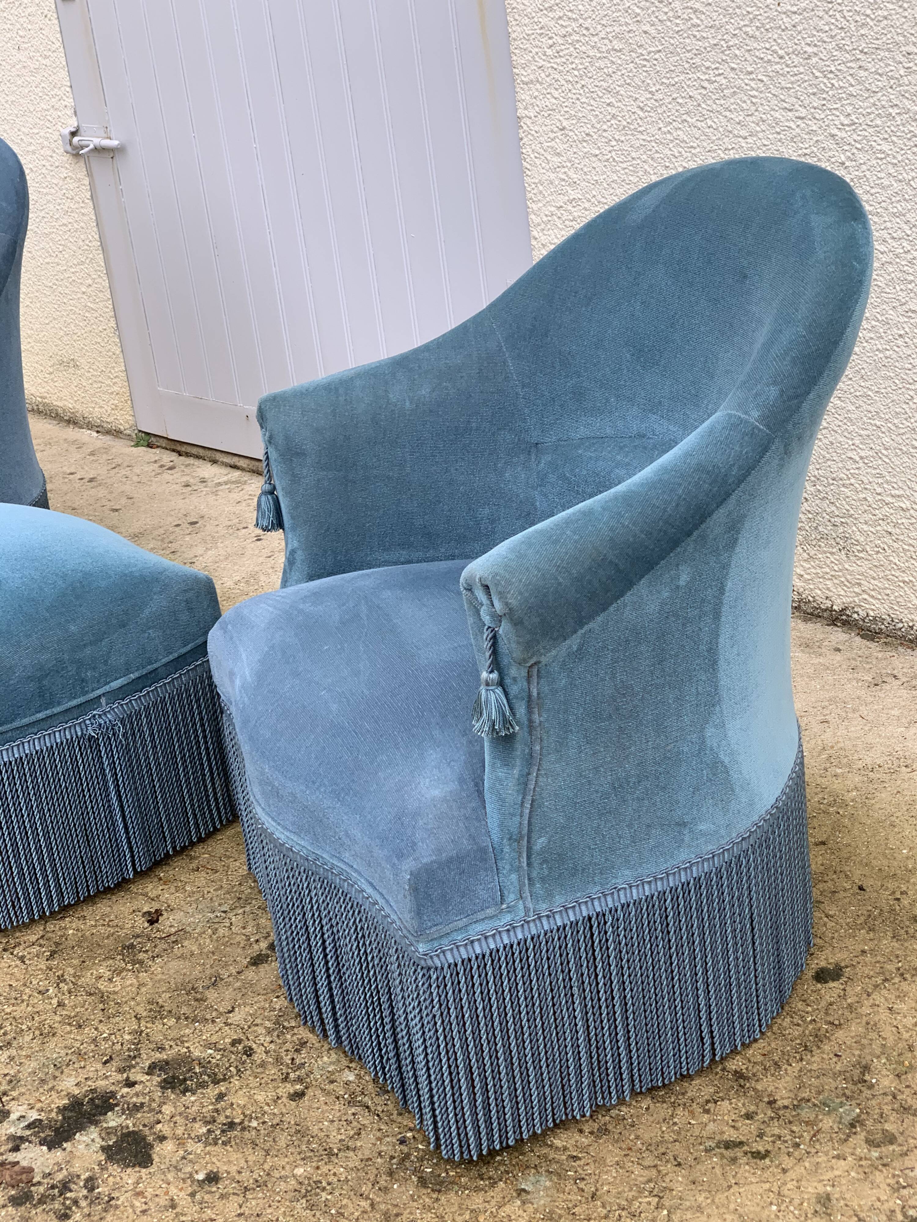 Pair of armchairs toad and rest feet 1970