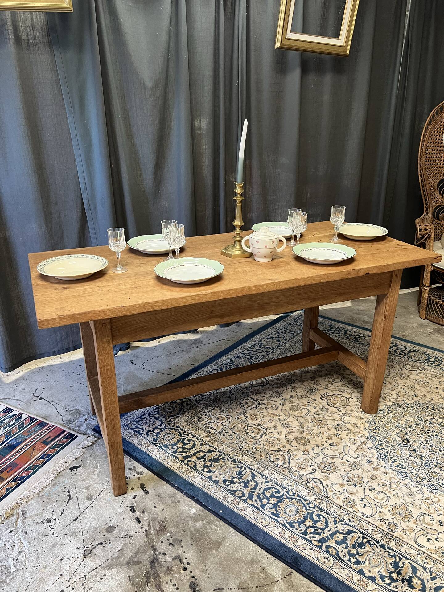 Small farmhouse table in solid oak