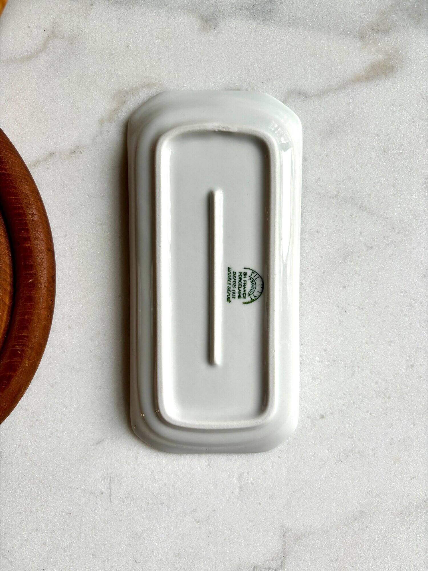 Pillivuyt butter dish in white porcelain