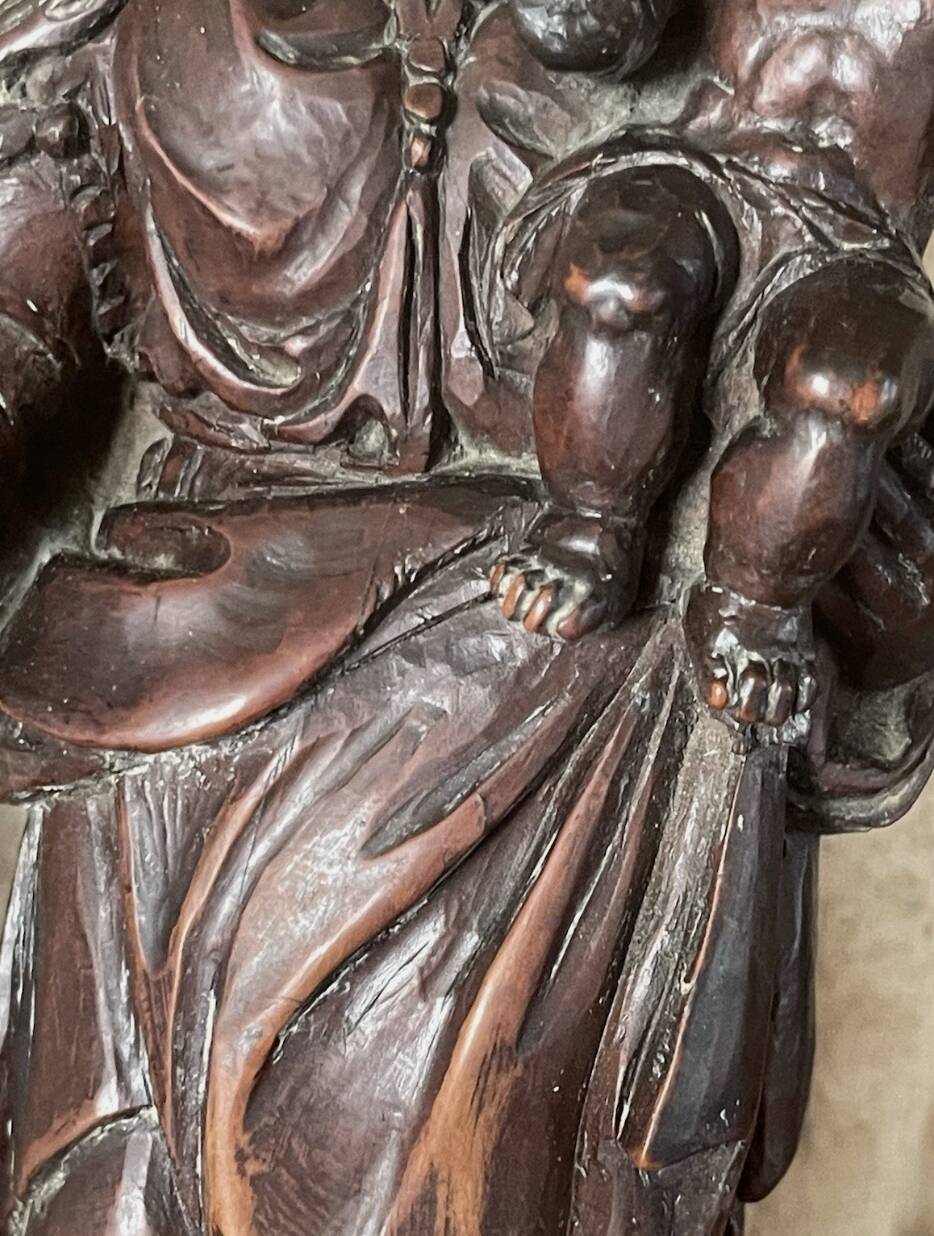 Virgin and Child - Wooden sculpture - 33 cm - France - 18th century