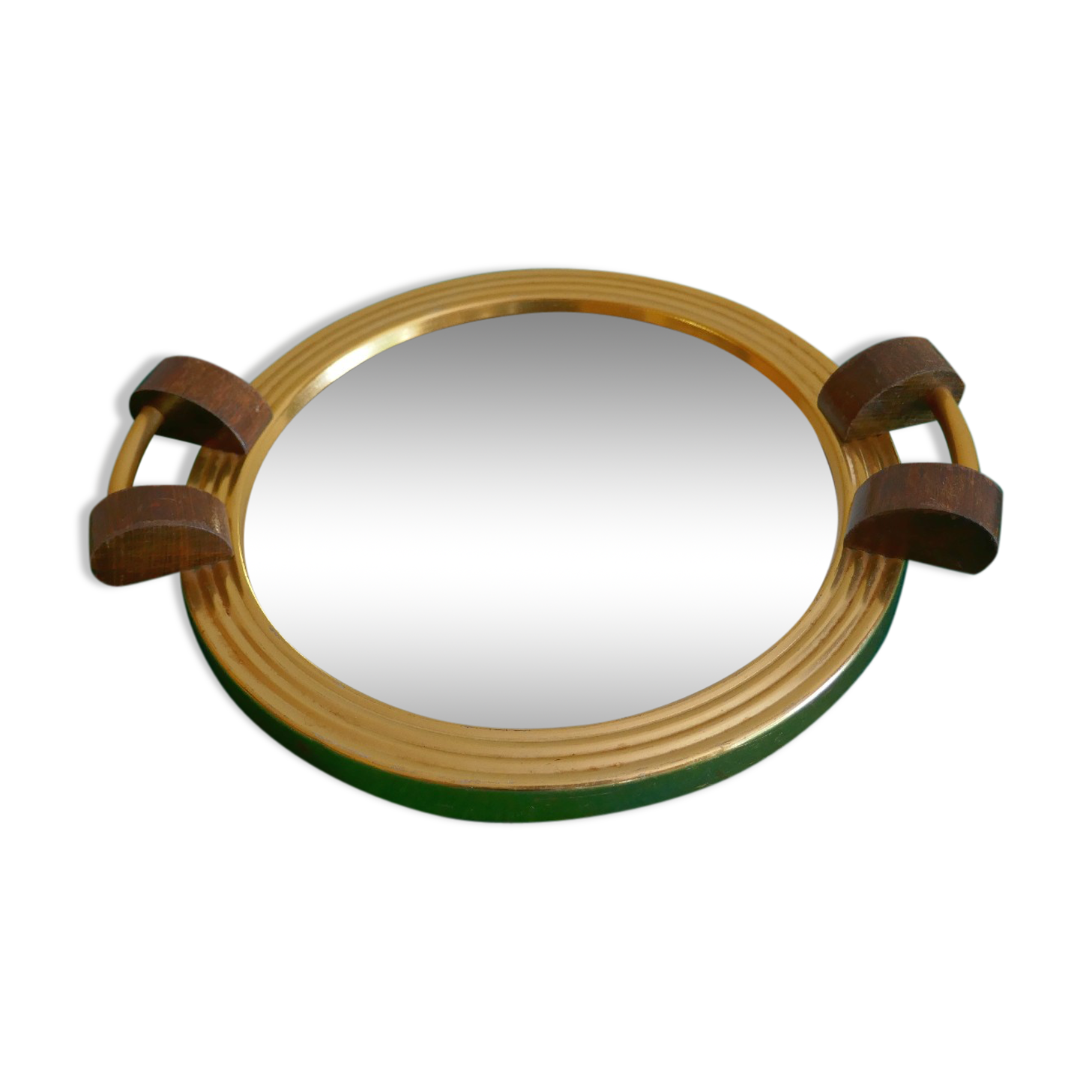 Art Deco round mirror tray