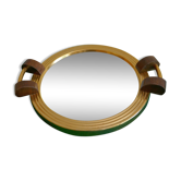 Plateau miroir rond art déco