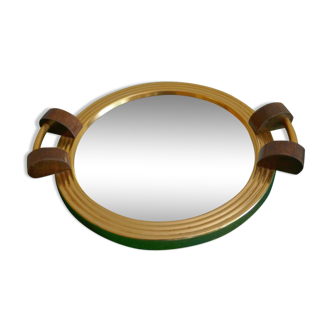 Art Deco round mirror tray