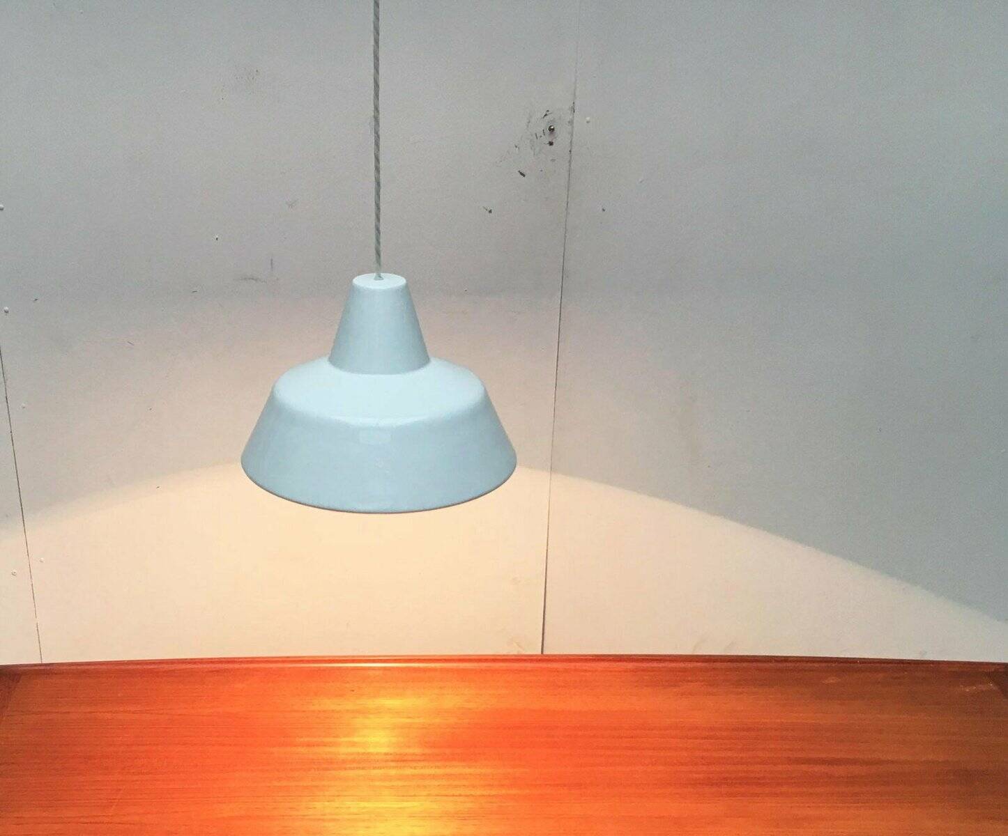Modern Danish enamel pendant lamp from the mid-century by Louis Poulsen, 1960s.