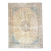 1970s Vintage Persian Handmade Wool Cotton Brown Area Rug 285x388