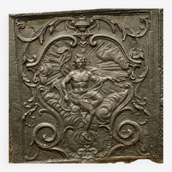 19th century cast iron fireplace base plate