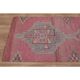 1970s Vintage Turkish Handmade Wool & Cotton Pink Runner Rug 83x307