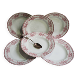 Lot de 6 assiettes à soupe de St amand modèle Champagne, terre de fer