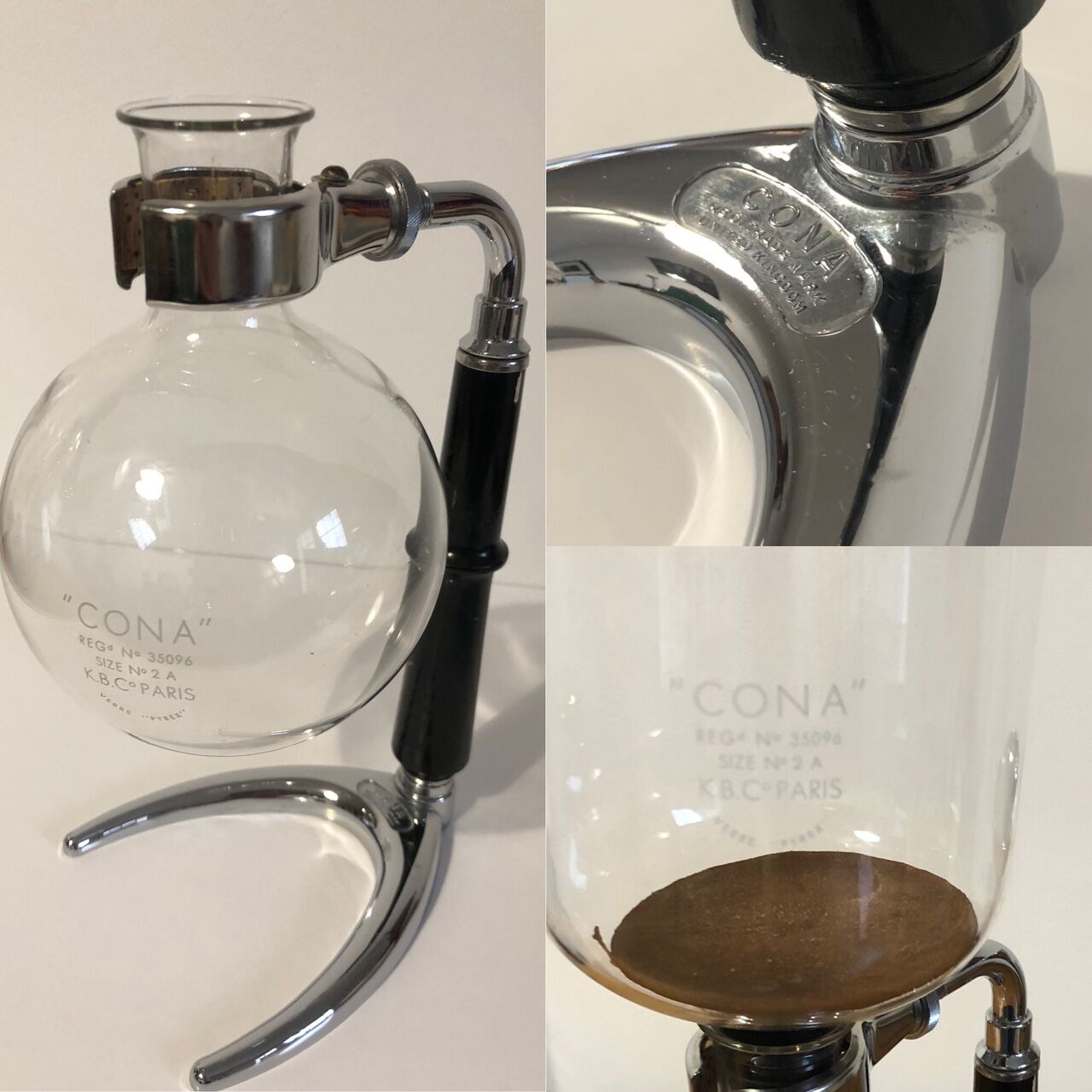 Cona coffee maker with vintage depression