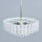 Glass and Brass Chandelier from Doria Leuchten, 1960s