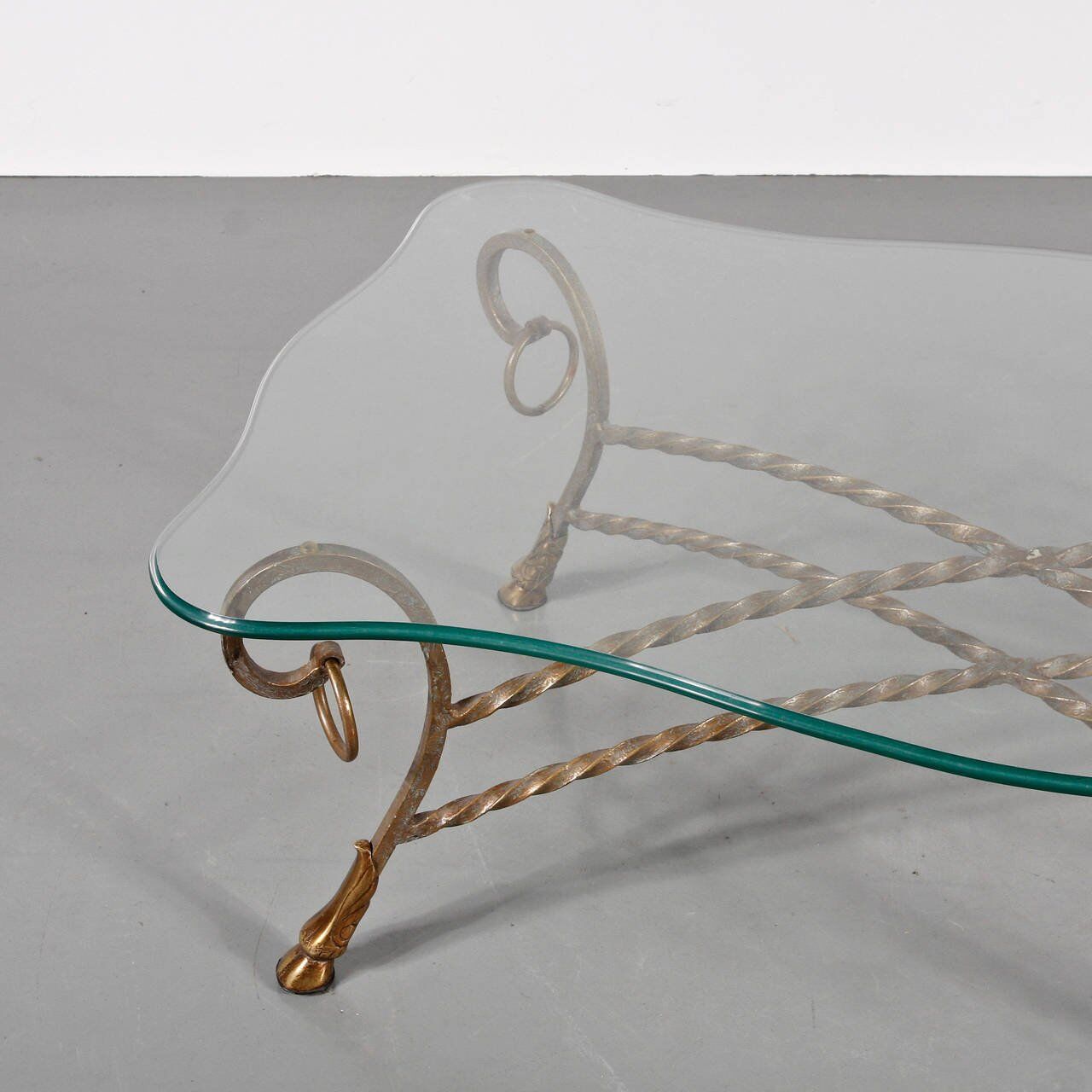 1960s glass coffee table