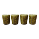 4 olive green ceramic cups Sarreguemines