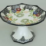 octagonal art deco BOWL footed bowl schramberg majolika 1920s hand-painted decor