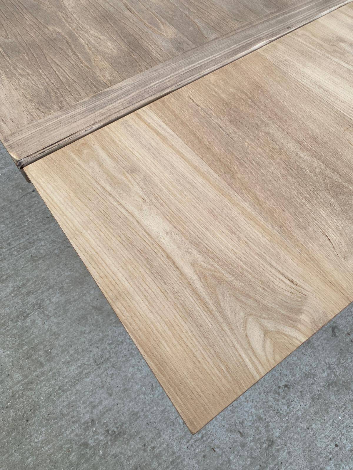 Renovated extendable farmhouse table in raw oak 255cm